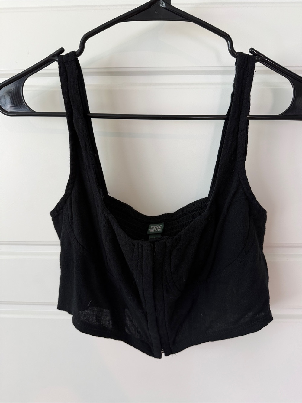 wild fable Black Front-Zip Cropped Bralette